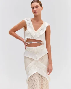 PatBO Fringe Trim Maxi Skirt- Matching Sets|Bottoms