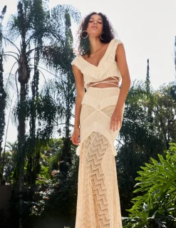 PatBO Fringe Trim Maxi Skirt- Matching Sets|Bottoms