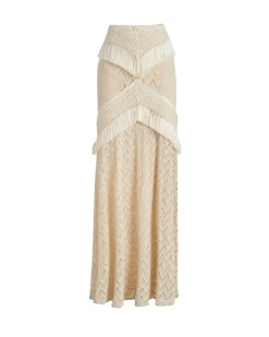 PatBO Fringe Trim Maxi Skirt- Matching Sets|Bottoms
