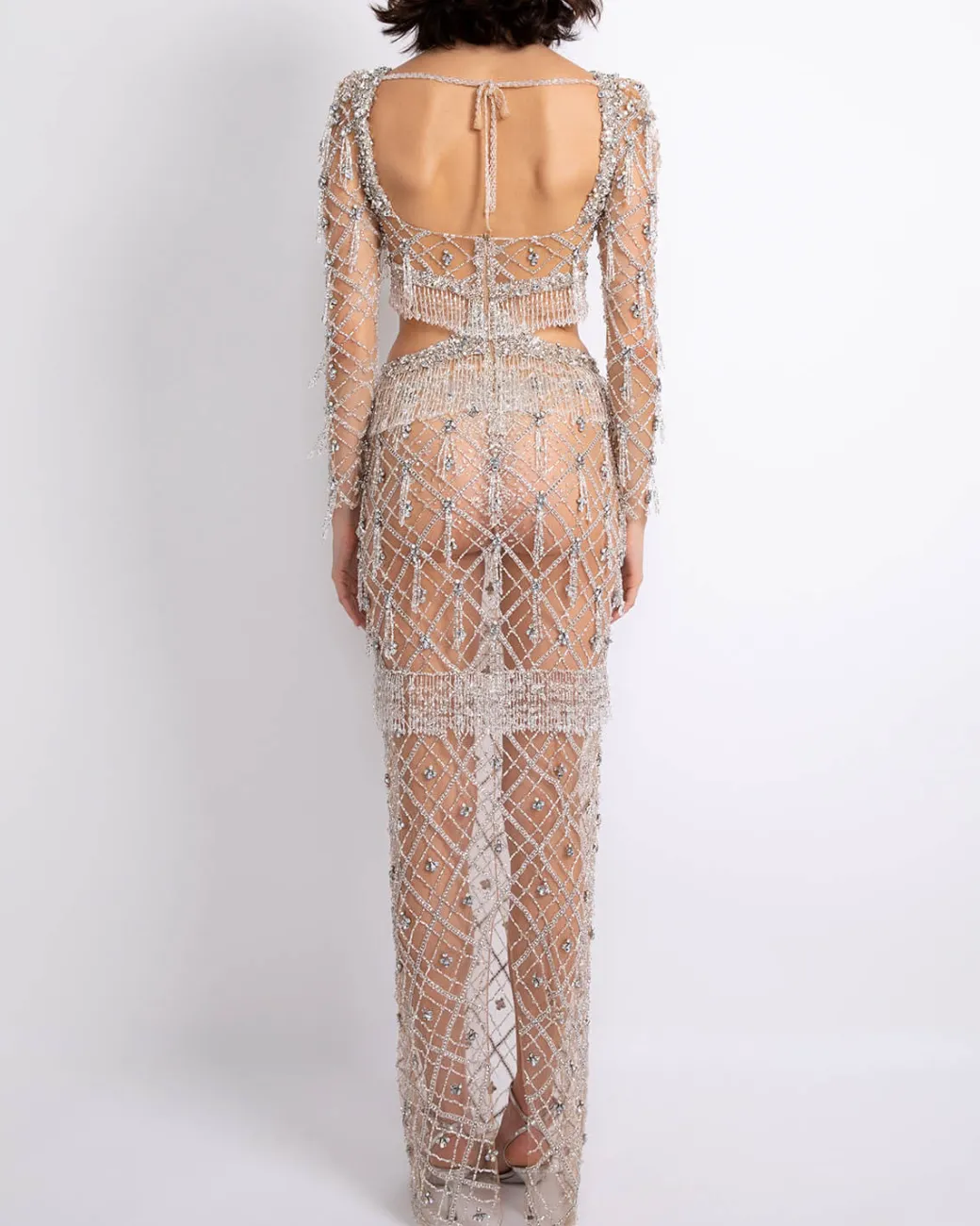 PatBO Fully Beaded Long Sleeve Gown (RUNWAY)- Dresses & Jumpsuits