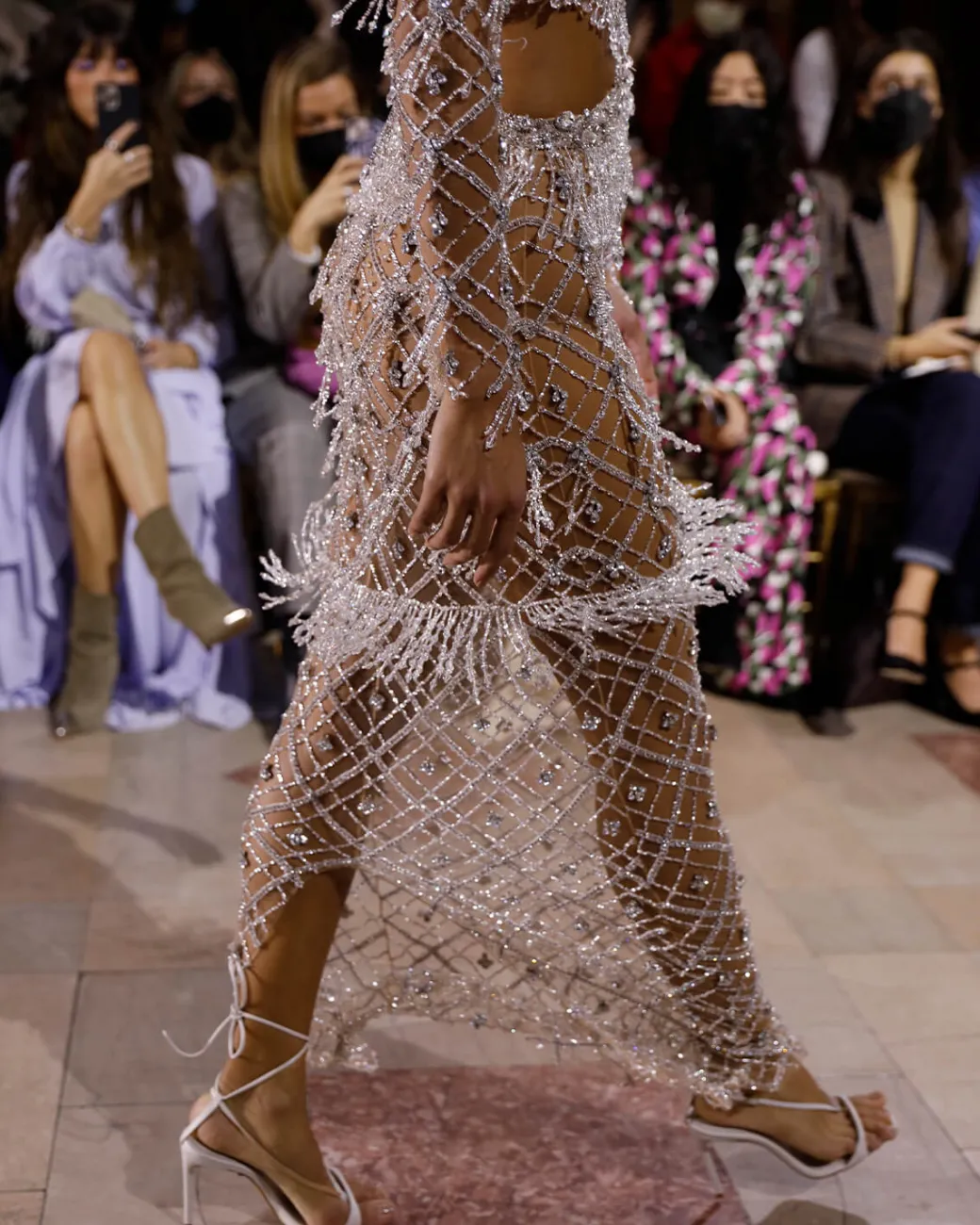 PatBO Fully Beaded Long Sleeve Gown (RUNWAY)- Dresses & Jumpsuits