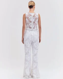 PatBO HAND BEADED LACE TOP- Tops & Bodysuits