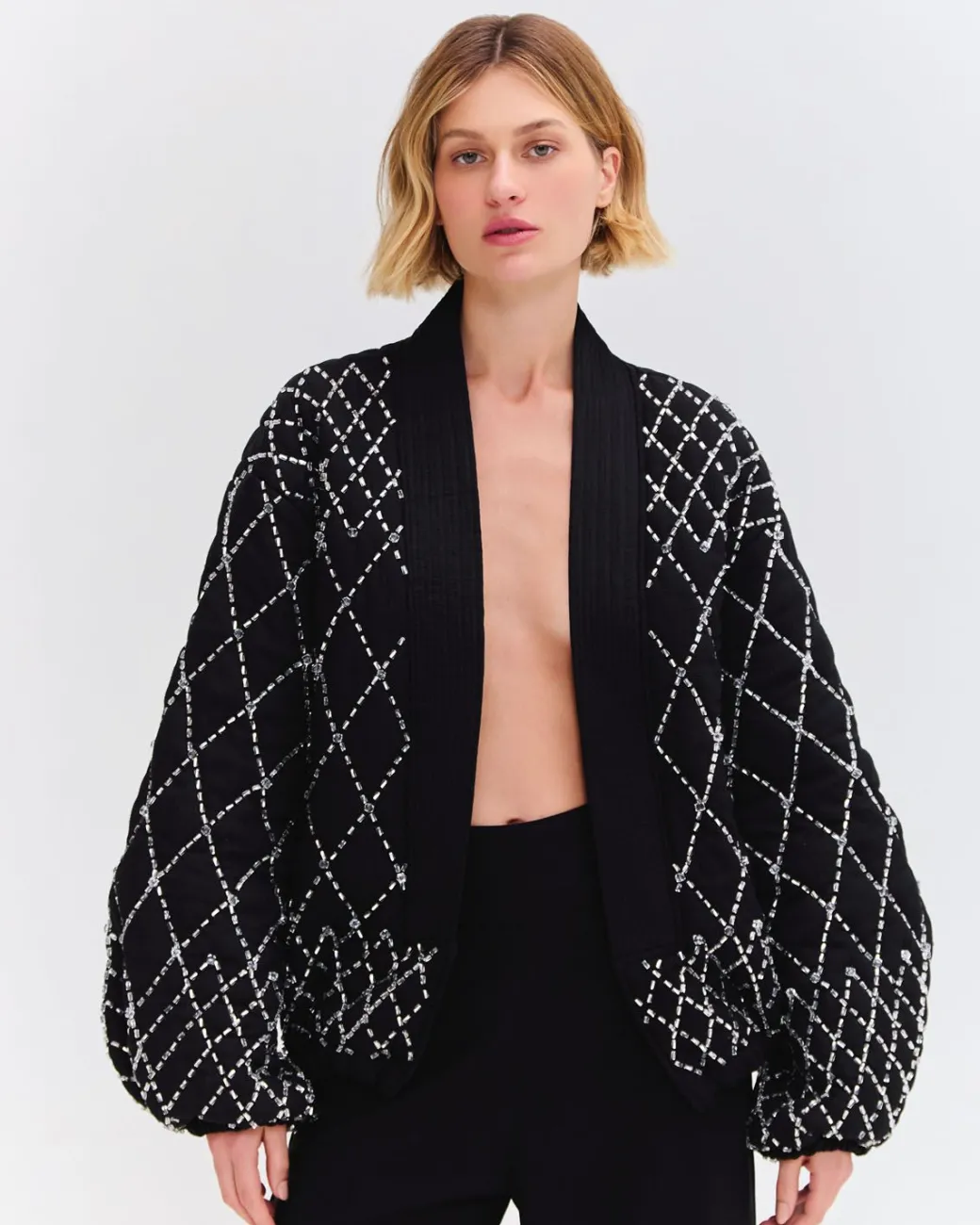 PatBO Hand Beaded Quilted Jacket (RUNWAY)- Jackets