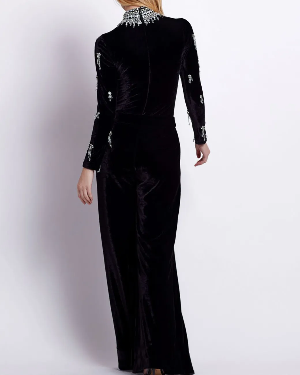 PatBO HAND BEADED VELVET BODYSUIT- Matching Sets|Tops & Bodysuits