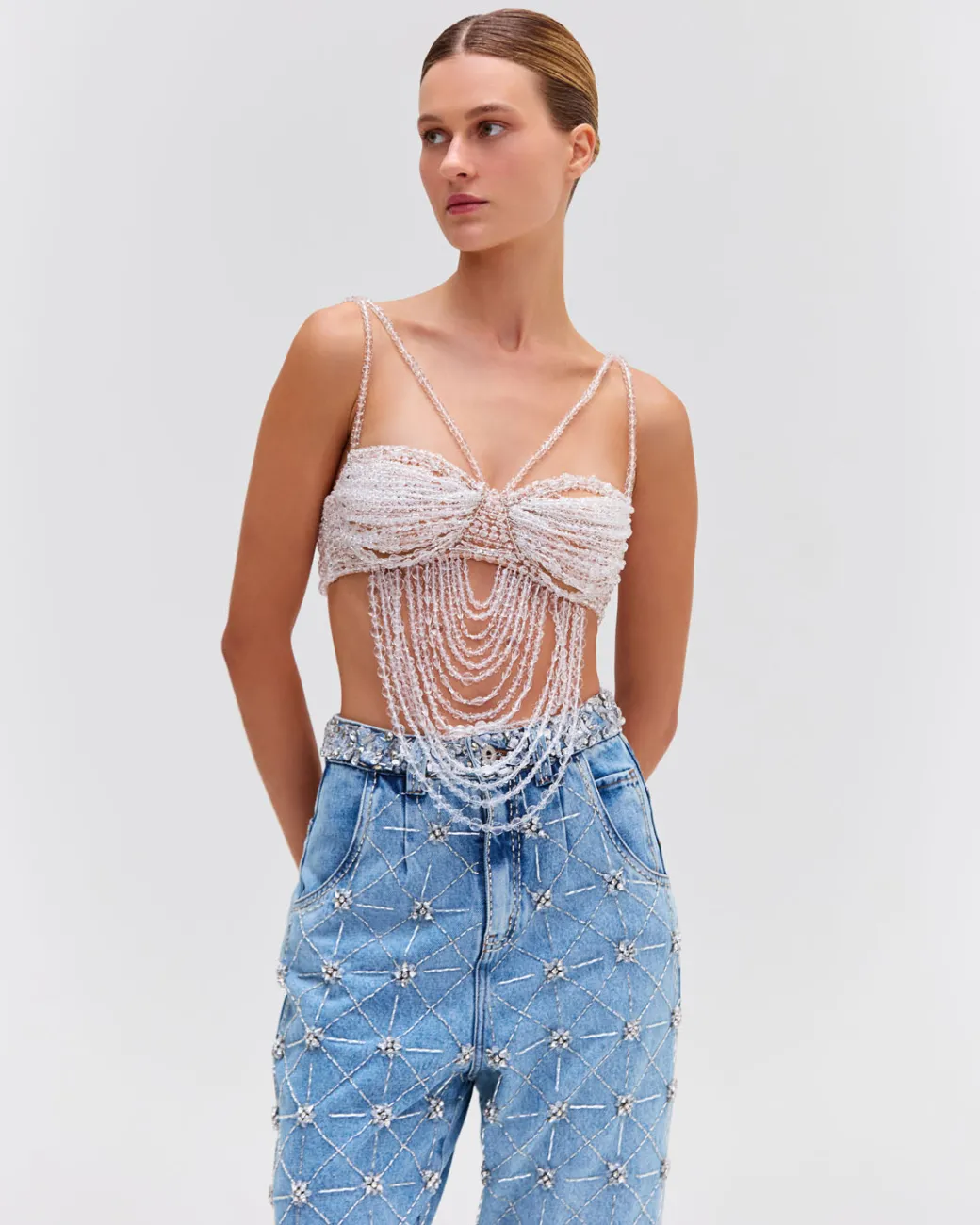 PatBO Hand-Beaded Bralette (RUNWAY)- Tops & Bodysuits