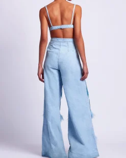 PatBO Hand-Beaded and Feather Jeans (FINAL SALE)- Matching Sets|Bottoms