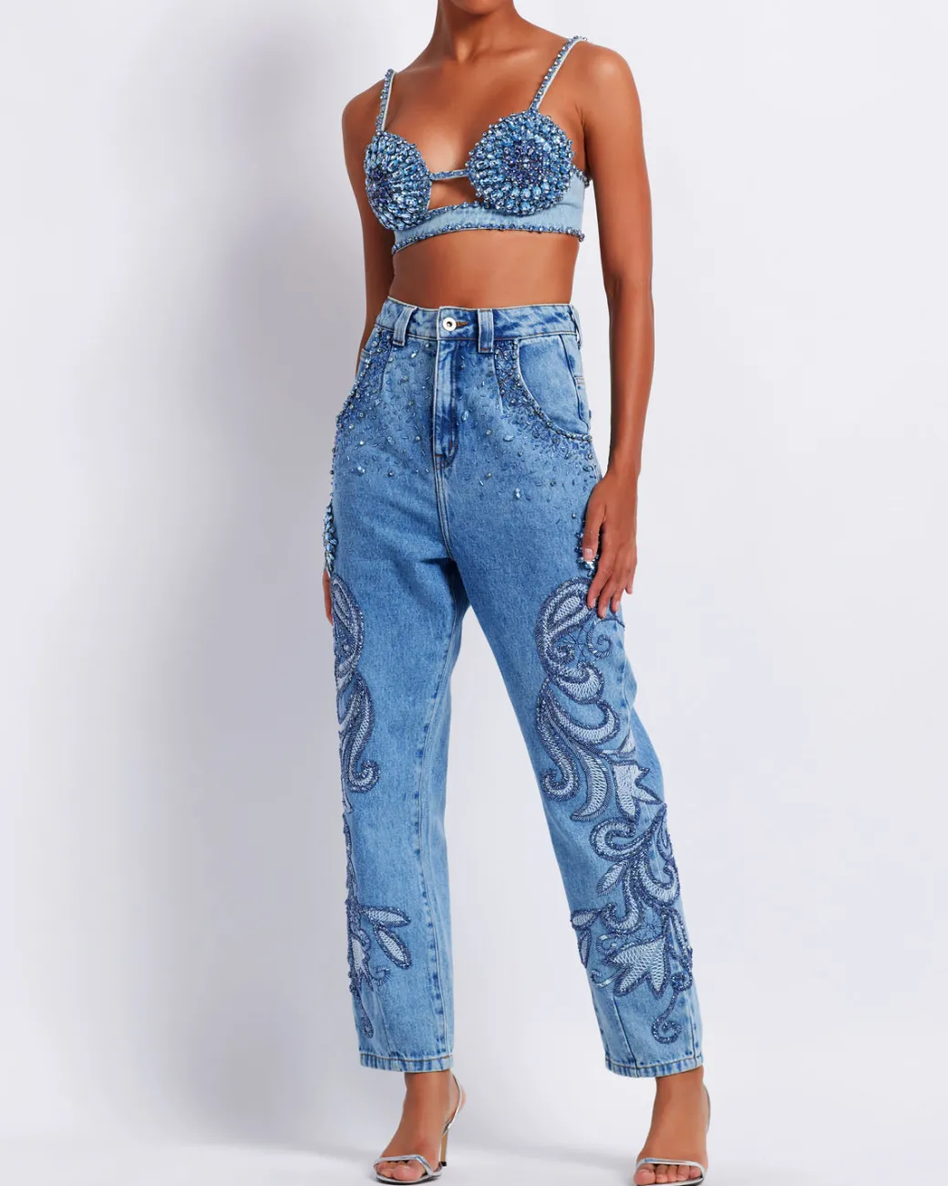 PatBO HAND-BEADED BRALETTE (FINAL SALE)- Matching Sets|Denim
