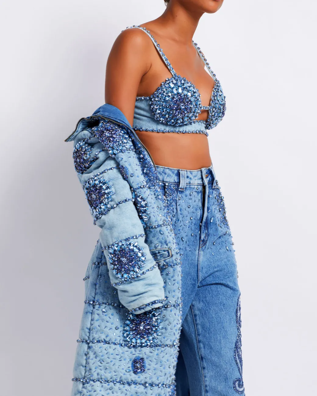 PatBO HAND-BEADED BRALETTE (FINAL SALE)- Matching Sets|Denim