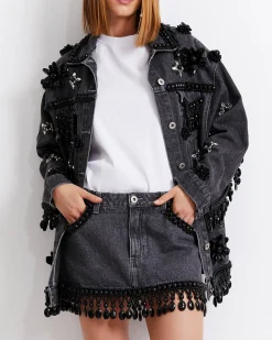 PatBO HAND-BEADED DENIM JACKET (FINAL SALE)- Matching Sets|Denim
