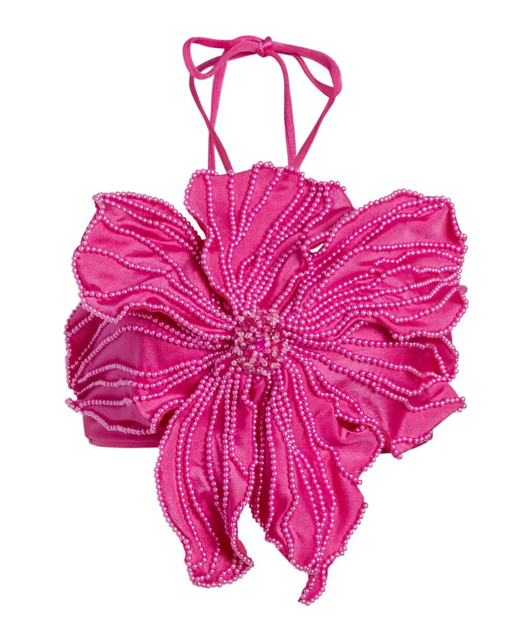 PatBO HAND-BEADED FLOWER TOP- Tops & Bodysuits