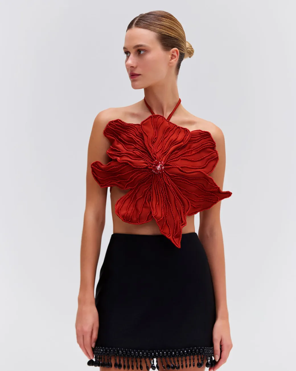 PatBO HAND-BEADED FLOWER TOP (EXCLUSIVE)- Tops & Bodysuits