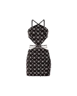 PatBO Hand-Beaded Halterneck Mini Dress (FINAL SALE)- Dresses & Jumpsuits