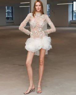 PatBO Hand-Beaded High Neck Mini Dress- Dresses & Jumpsuits