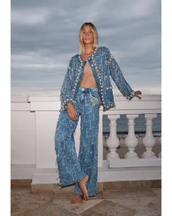 PatBO HAND-BEADED HIGH WAIST JEANS (FINAL SALE)- Matching Sets|Denim