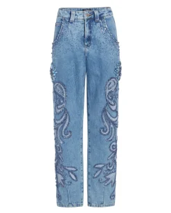 PatBO HAND-BEADED STRAIGHT LEG JEANS (FINAL SALE)- Matching Sets|Denim