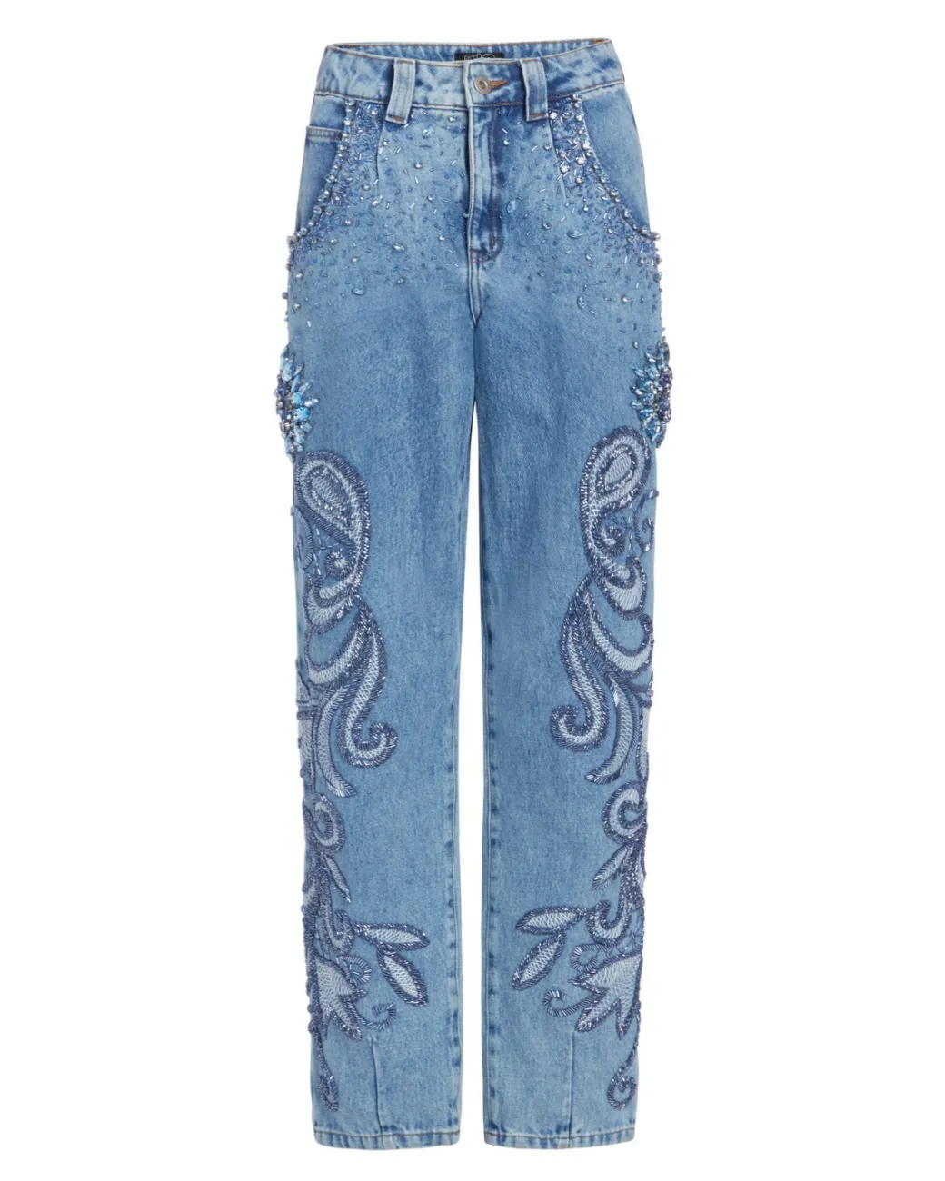 PatBO HAND-BEADED STRAIGHT LEG JEANS (FINAL SALE)- Matching Sets|Denim