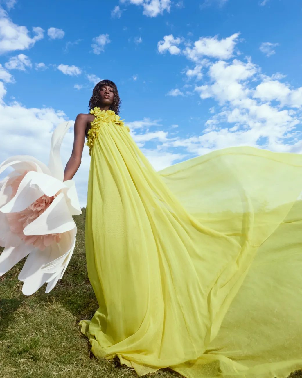 PatBO Hand-Embroidered 3D Gown (FINAL SALE)- Dresses & Jumpsuits