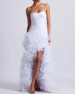 PatBO Hand-Embroidered Strapless Gown (EXCLUSIVE)- Dresses & Jumpsuits