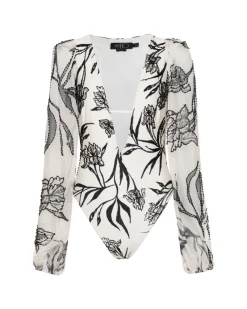 PatBO IRIS LONG SLEEVE EMBROIDERED ONE PIECE- One Pieces