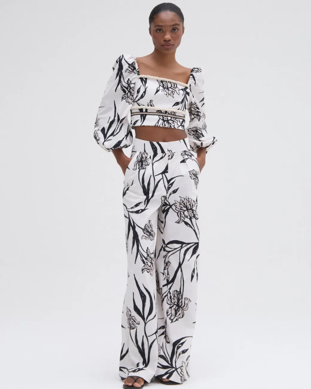 PatBO IRIS WIDE LEG PANT- Bottoms|Matching Sets