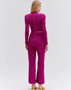 PatBO Jacquard Mock Neck Cropped Top- Matching Sets|Tops & Bodysuits