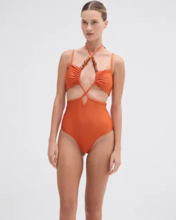 PatBO JERSEY SANDS LACE UP ONE PIECE- One Pieces