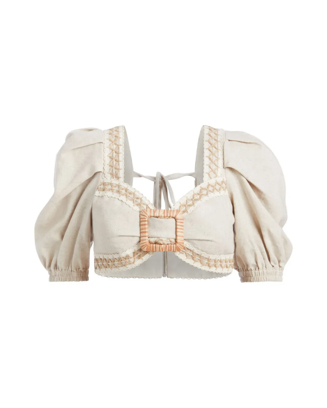PatBO JUTE TRIM CROPPED TOP (FINAL SALE)- Tops & Bodysuits