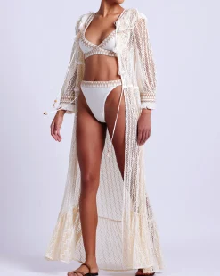 PatBO JUTE TRIM LACE ROBE- Cover-ups