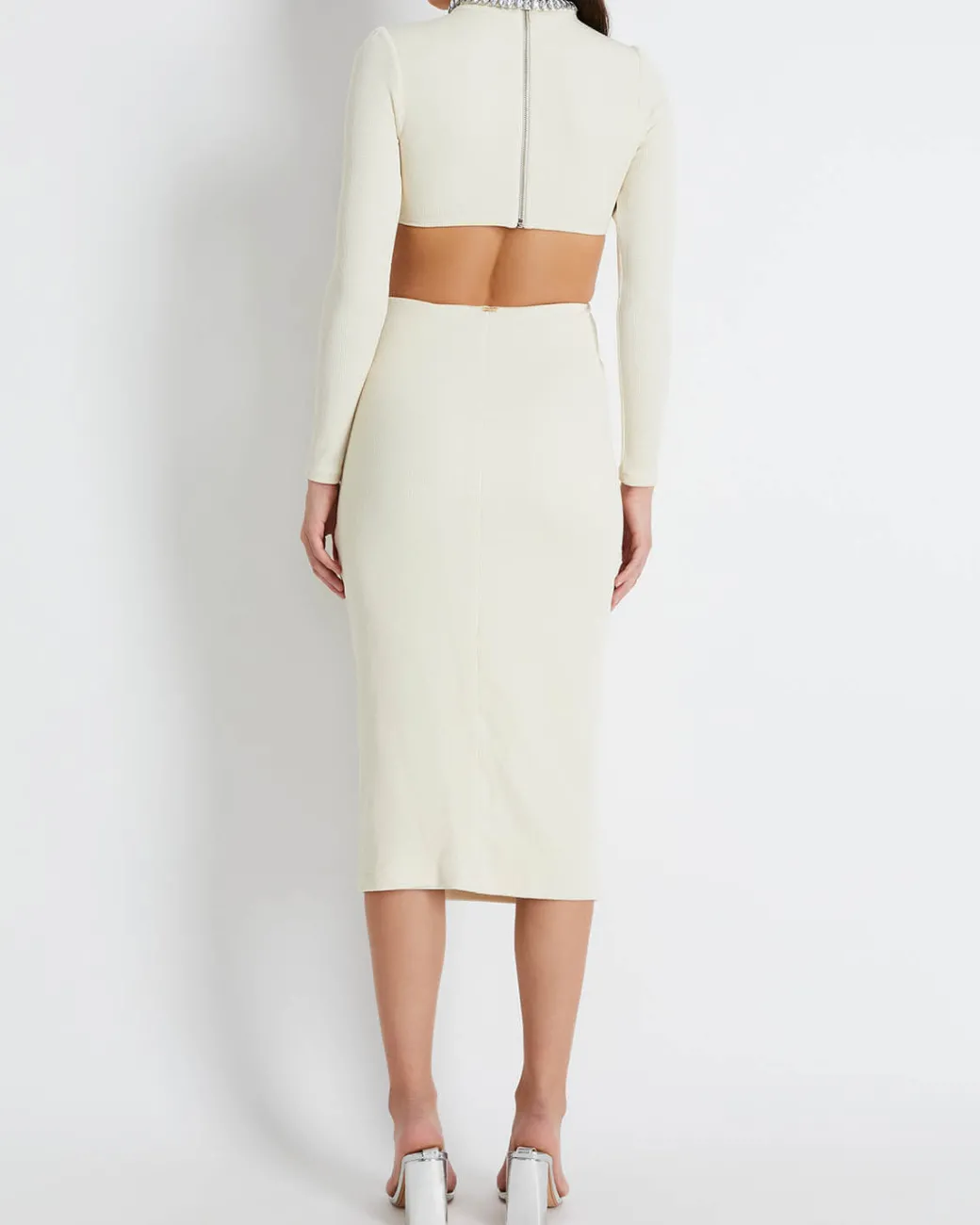PatBO KNIT MIDI DRESS WITH EMBELLISHED COLLAR (FINAL SALE)- Dresses & Jumpsuits