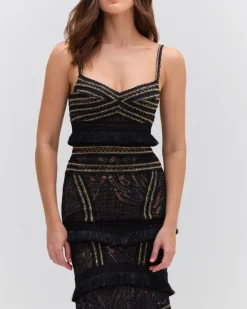 PatBO LACE AND FRINGE MAXI DRESS- Dresses & Jumpsuits