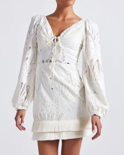 PatBO Long Sleeve Lace Mini Dress (FINAL SALE)- Dresses & Jumpsuits