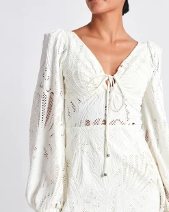 PatBO Long Sleeve Lace Mini Dress (FINAL SALE)- Dresses & Jumpsuits