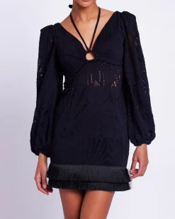 PatBO Long Sleeve Lace Mini Dress (FINAL SALE)- Dresses & Jumpsuits