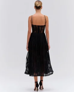 PatBO LUREX TULLE BUSTIER MIDI DRESS- Dresses & Jumpsuits