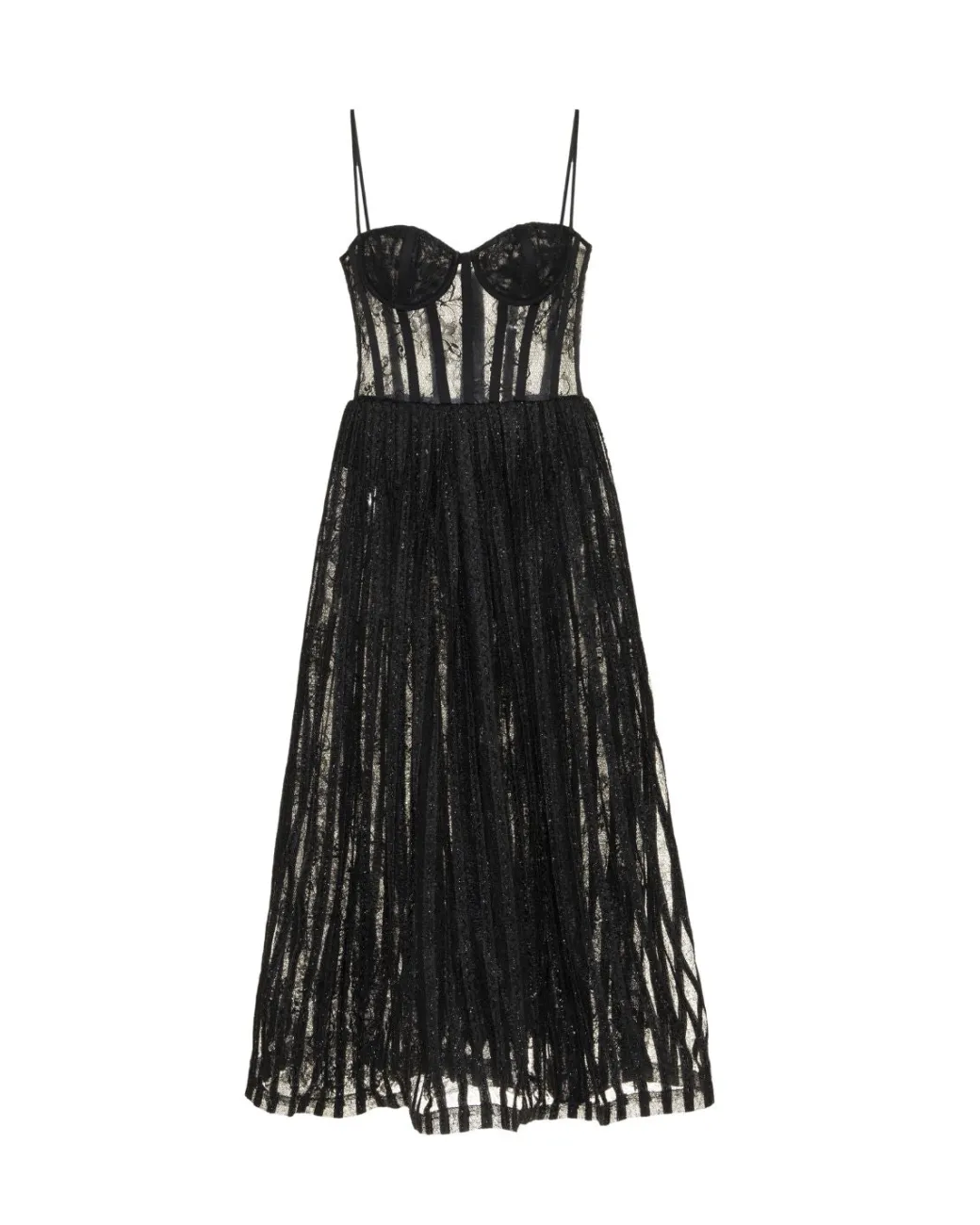 PatBO LUREX TULLE BUSTIER MIDI DRESS- Dresses & Jumpsuits