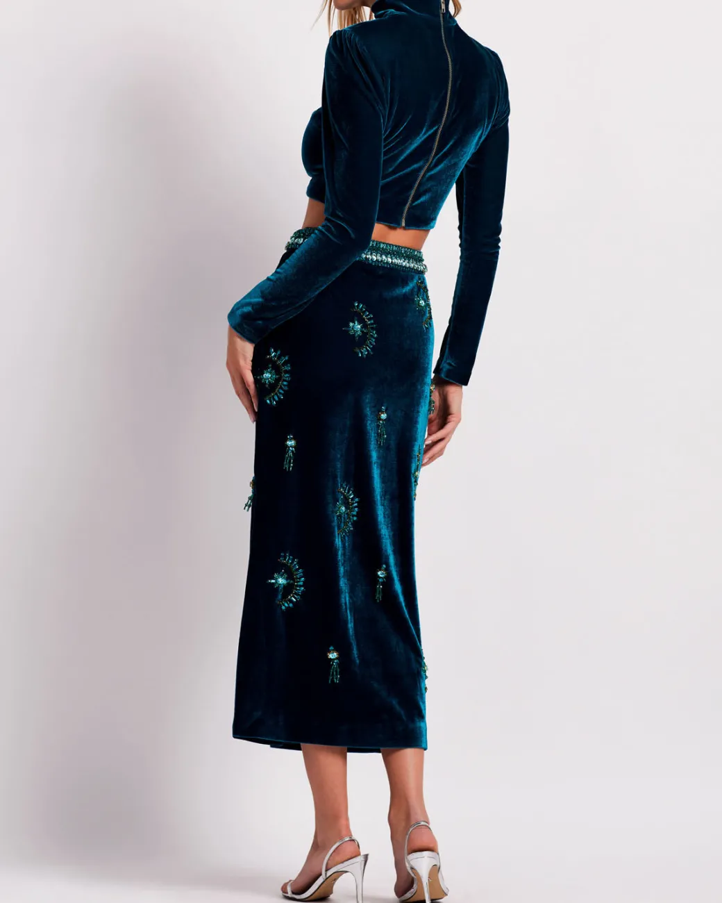 PatBO Luxe Velvet Cropped Top (FINAL SALE)- Tops & Bodysuits