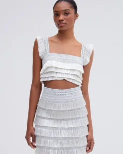 PatBO Metallic Fringe Maxi Skirt- Matching Sets|Bottoms