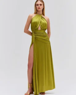PatBO Metallic Jersey Halterneck Maxi Dress (FINAL SALE)- Dresses & Jumpsuits