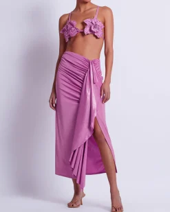 PatBO Metallic Jersey Midi Skirt (FINAL SALE)- Cover-ups|Matching Sets