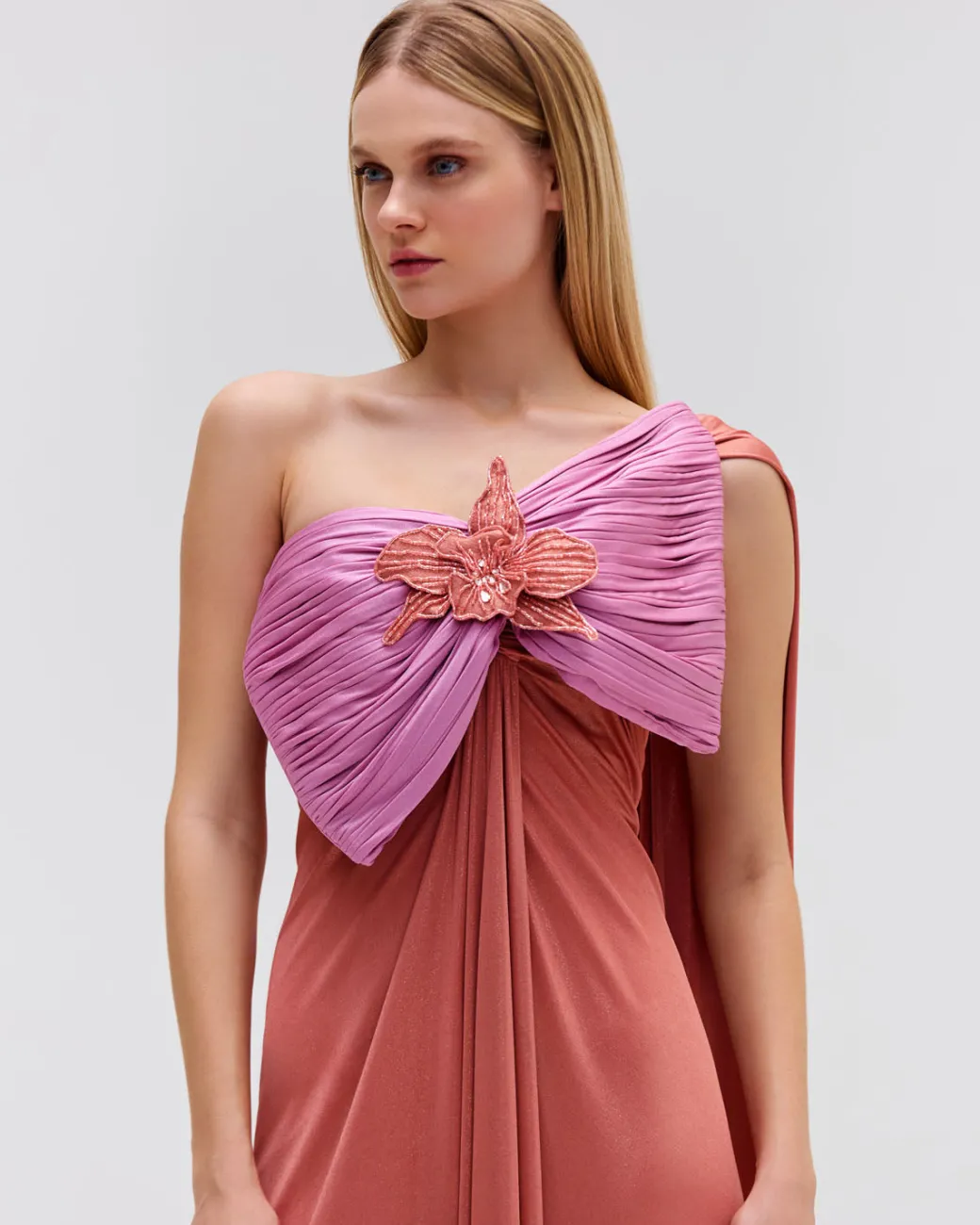 PatBO Metallic Jersey One Shoulder Maxi Dress (FINAL SALE)- Dresses & Jumpsuits