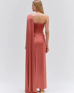 PatBO Metallic Jersey One Shoulder Maxi Dress (FINAL SALE)- Dresses & Jumpsuits