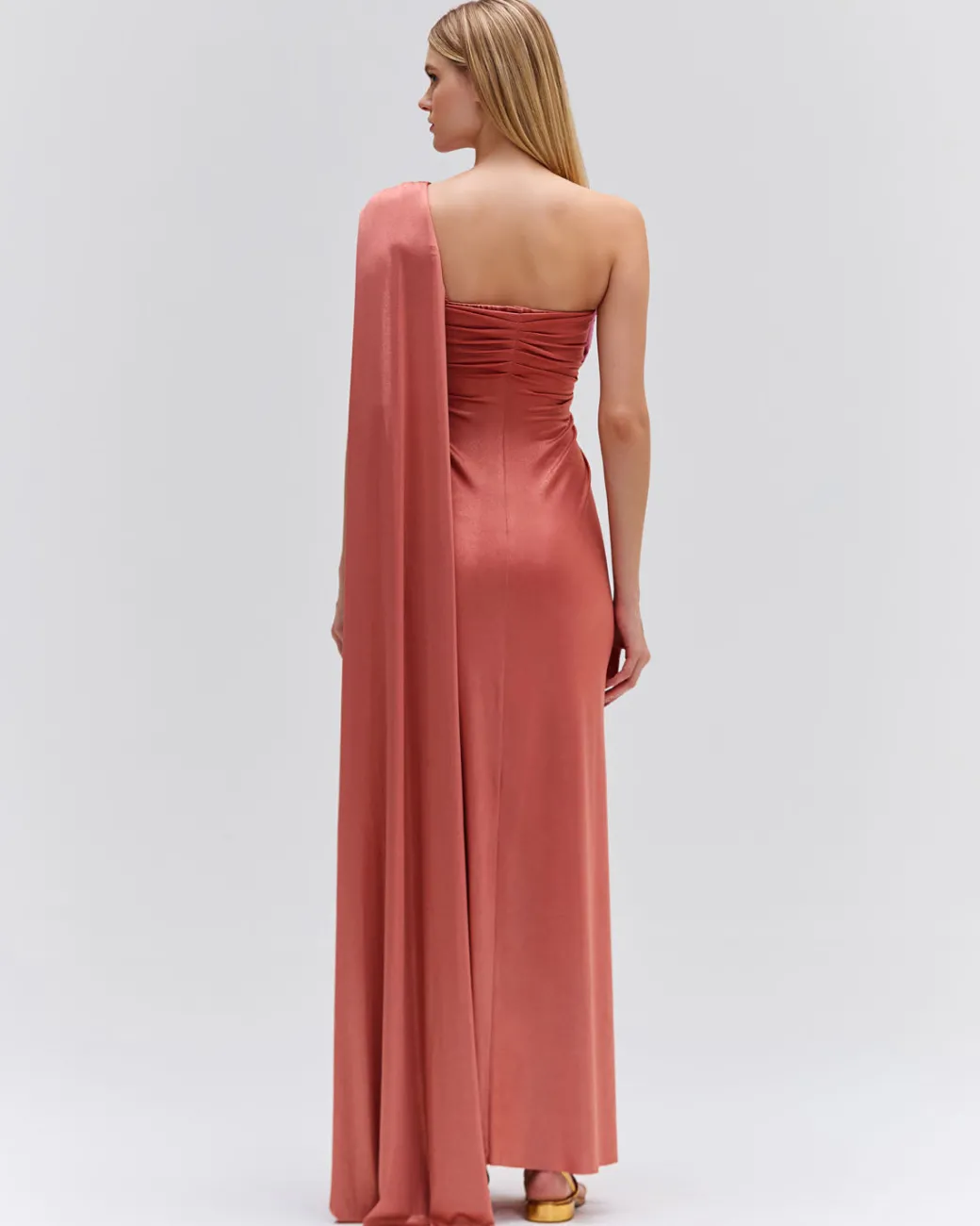 PatBO Metallic Jersey One Shoulder Maxi Dress (FINAL SALE)- Dresses & Jumpsuits