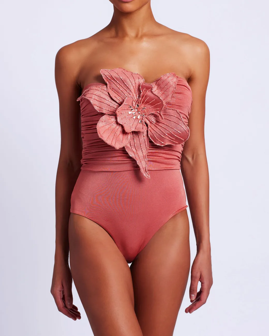 PatBO Metallic Jersey Orchid Bodysuit (FINAL SALE)- Tops & Bodysuits