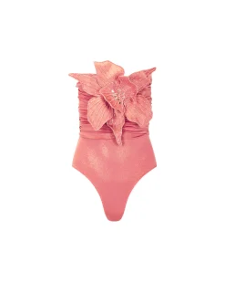 PatBO Metallic Jersey Orchid Bodysuit (FINAL SALE)- Tops & Bodysuits