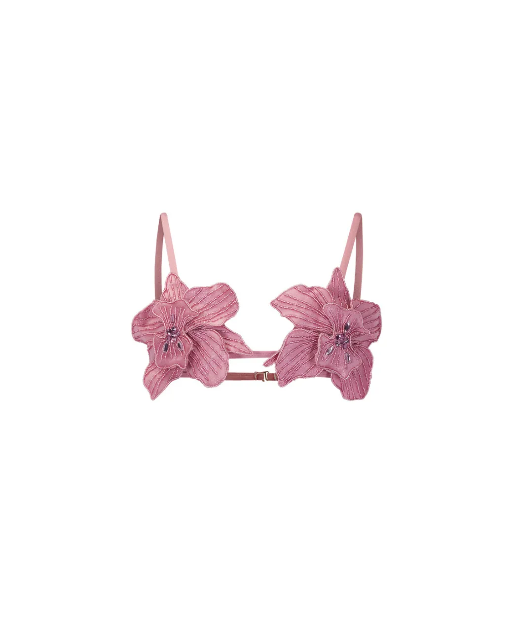 PatBO Metallic Jersey Orchid Bralette- Bikinis|Tops & Bodysuits