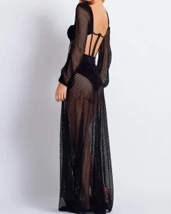 PatBO Monstera Bustier Netted Beach Dress (FINAL SALE)- Beach Dresses