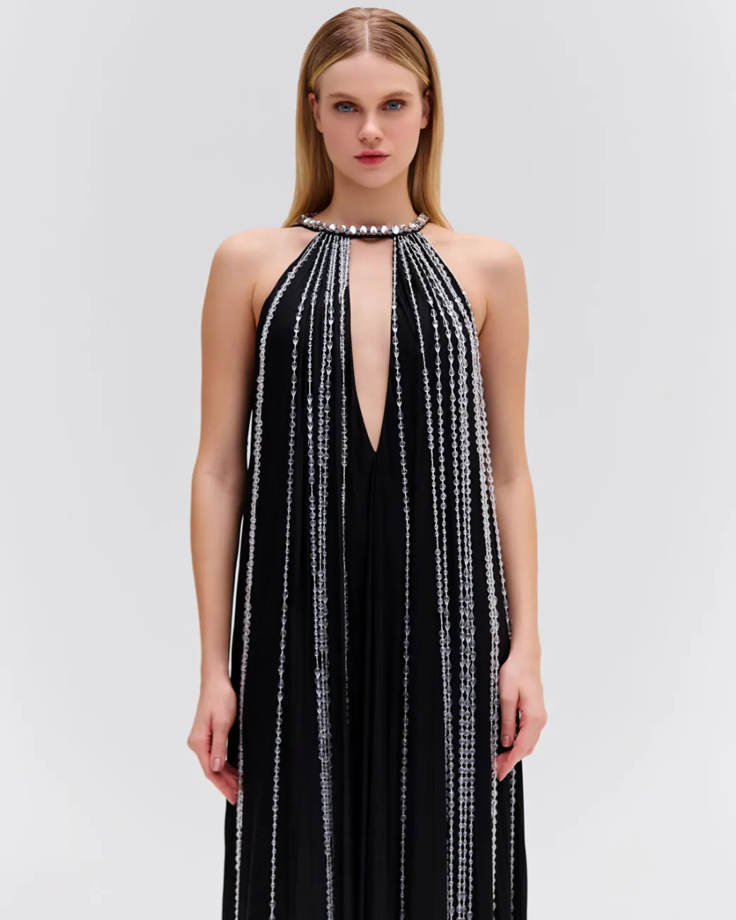 PatBO Moonlight Crystal Beaded Maxi Dress (RUNWAY)- Dresses & Jumpsuits