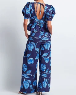 PatBO Nightflower Cotton Peplum Top (FINAL SALE)- Matching Sets|Tops & Bodysuits