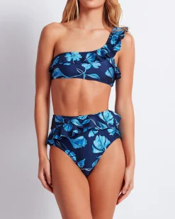 PatBO Nightflower High Waist Bikini Bottom (FINAL SALE)- Bikinis