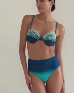 PatBO OMBRE HIGH WAIST BIKINI BOTTOM (FINAL SALE)- Bikinis|Matching Sets